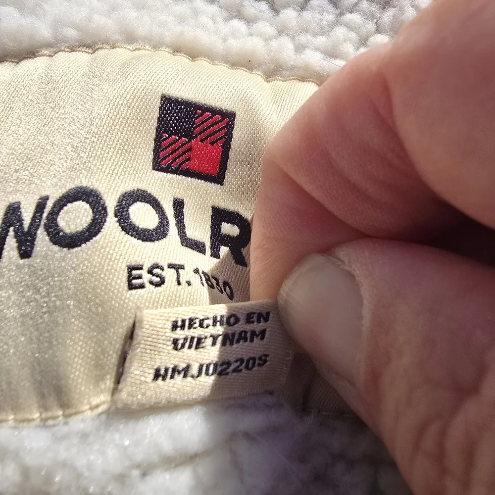 Woolrich Jacket Mens Size XL Trucker Brown Canvas Sherpa lined Corduroy Collar - Picture 4 of 11